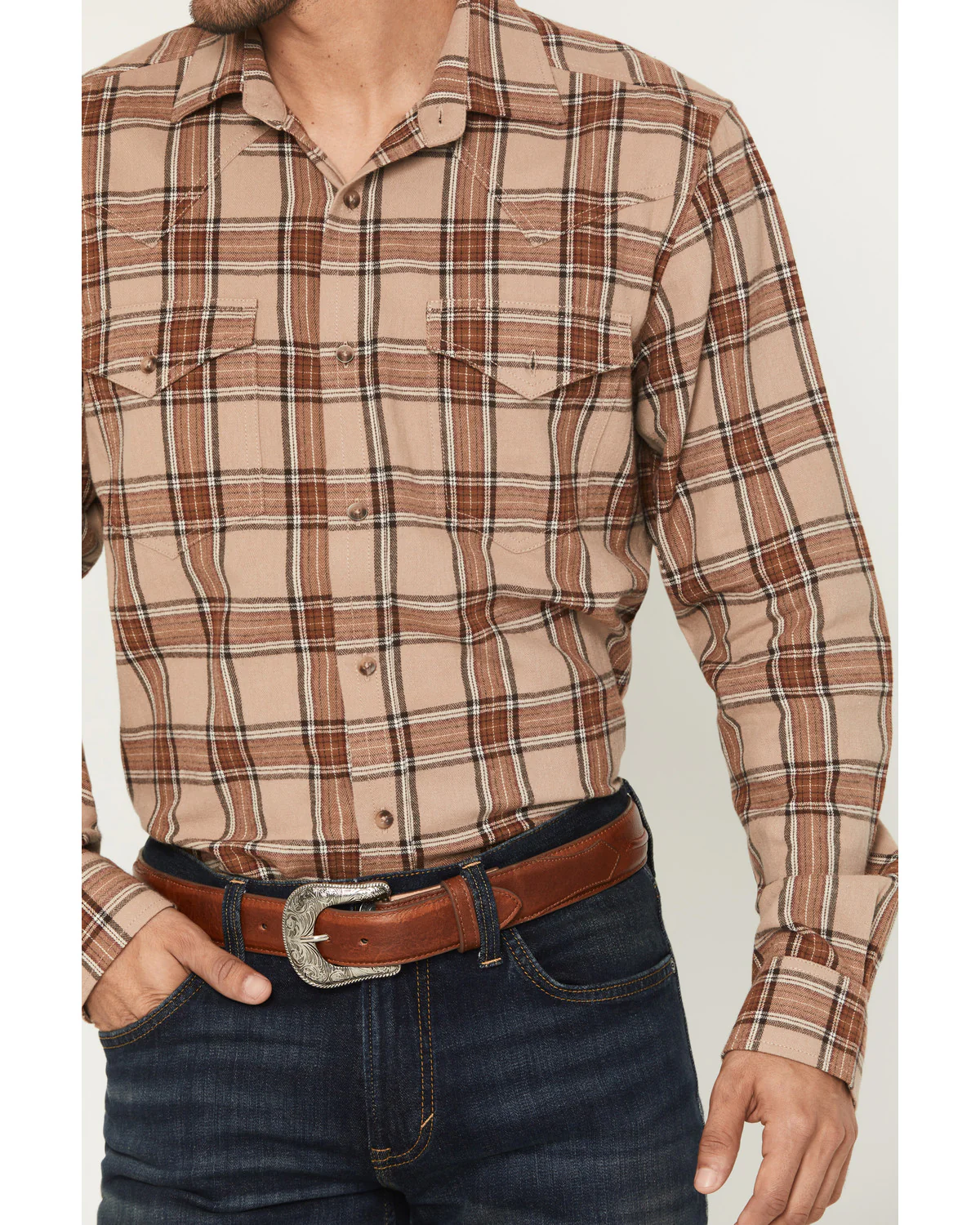 Cody James Black 1978™ Men's Brenden Plaid Print Long Sleeve Button-Down Flannel Shirt - Image 3