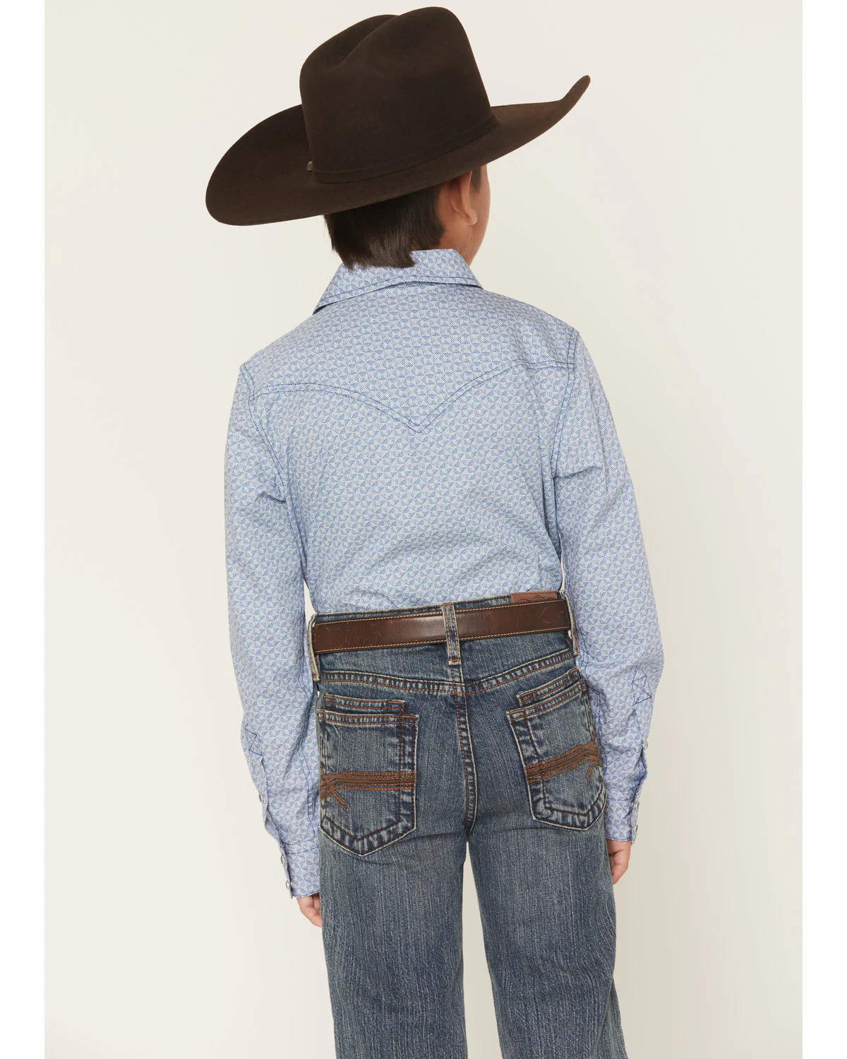 Cody James Boys' Coastal Cowboy Geo Print Long Sleeve Snap Western Shirt - Image 4