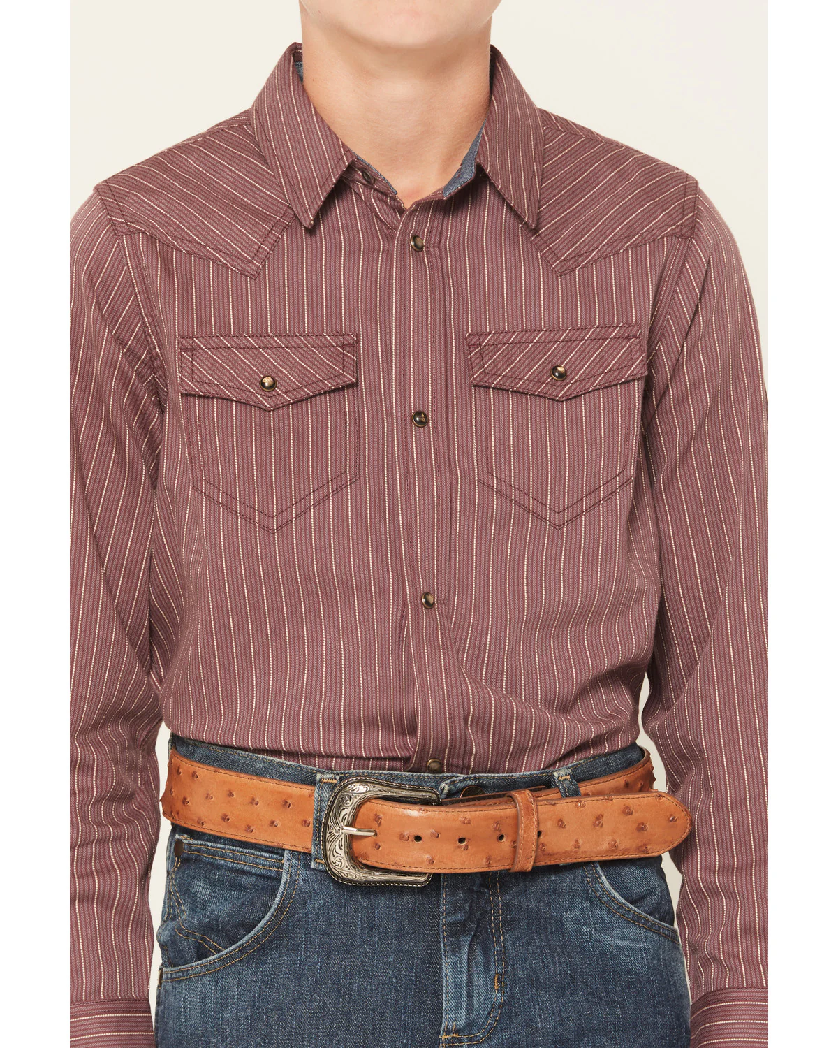 Cody James Boys' Everest Peak Striped Print Long Sleeve Snap Western Shirt - Image 7