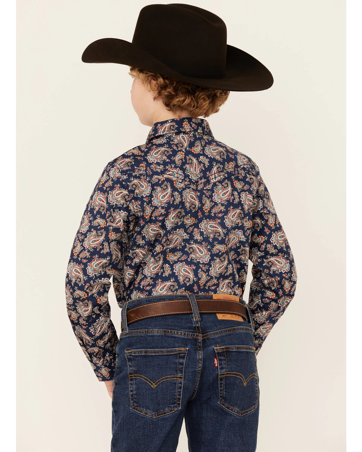 Cody James Boys' Grand Finale Paisley Print Long Sleeve Snap Western Shirt - Image 4