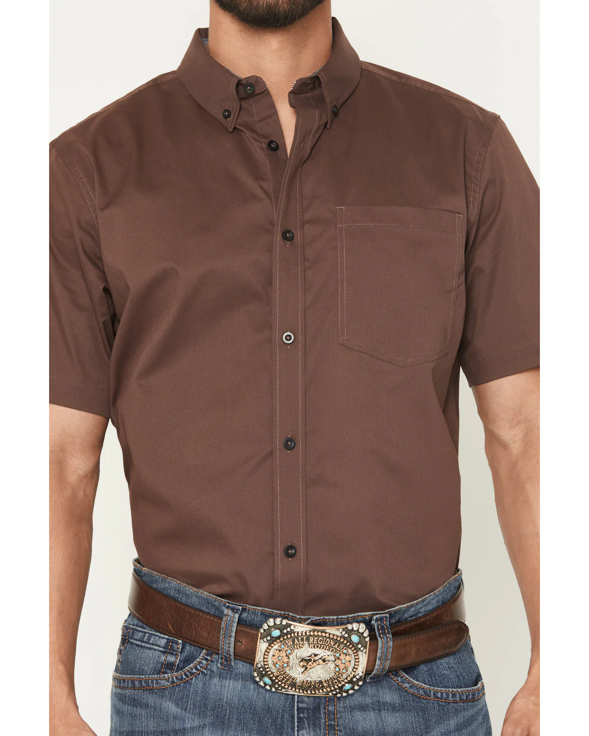Cody James Men's Basic Twill Short Sleeve Button-Down Stretch Western Shirt - Image 3