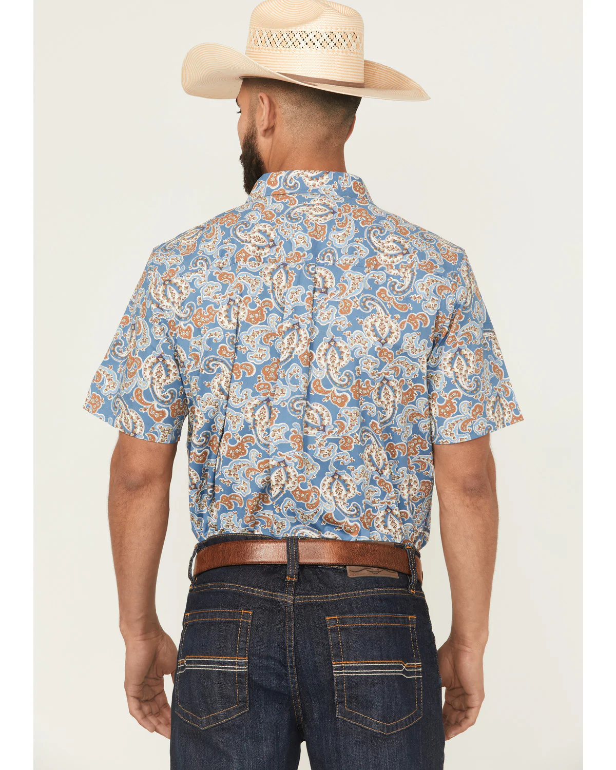 Cody James Men's Boise Paisley Print Short Sleeve Button-Down Stretch Western Shirt - Image 4