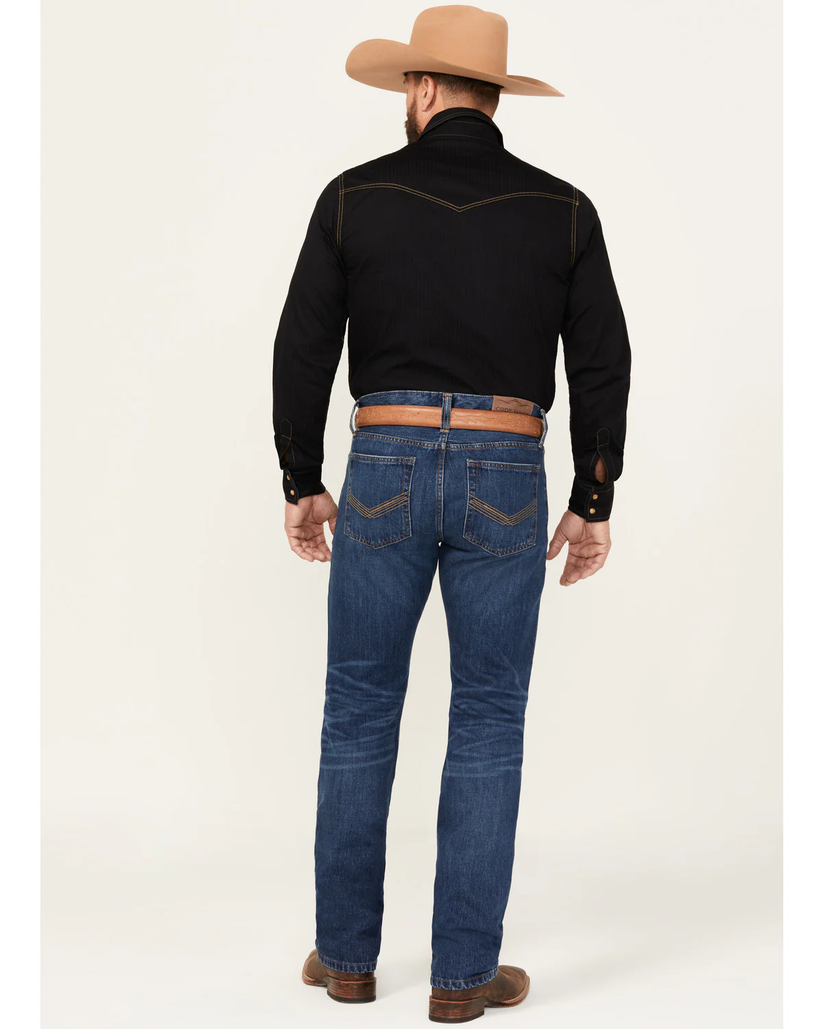 Cody James Men's Fort Worth Wash Jackson Slim Straight Selvedge Rigid Denim Jeans - Image 3