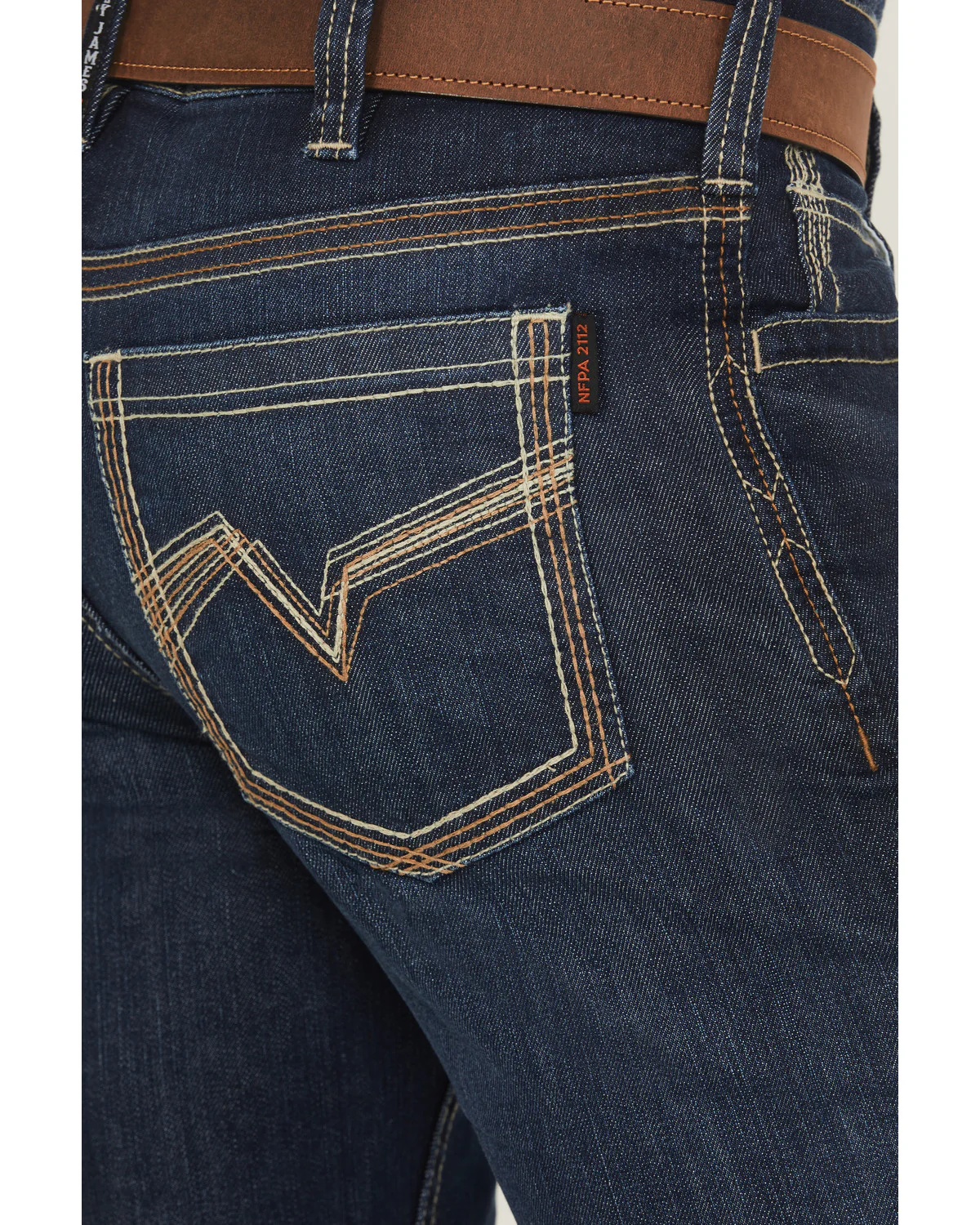 Cody James Men's FR Dark Wash Slim Bootcut Stretch Denim Work Jeans - Image 4