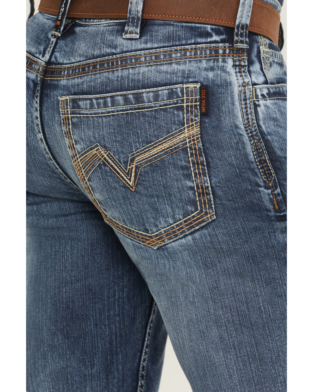 Cody James Men's FR Medium Wash Slim Bootcut Stretch Denim Work Jeans - Image 4