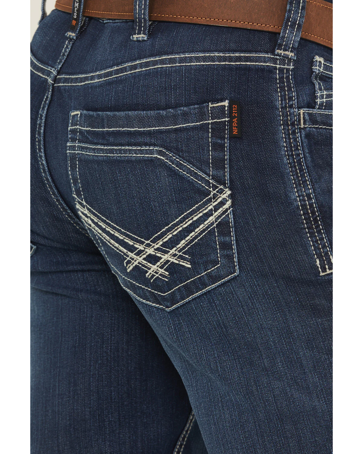 Cody James Men's FR Medium Wash Slim Straight Stretch Denim Work Jeans - Image 4