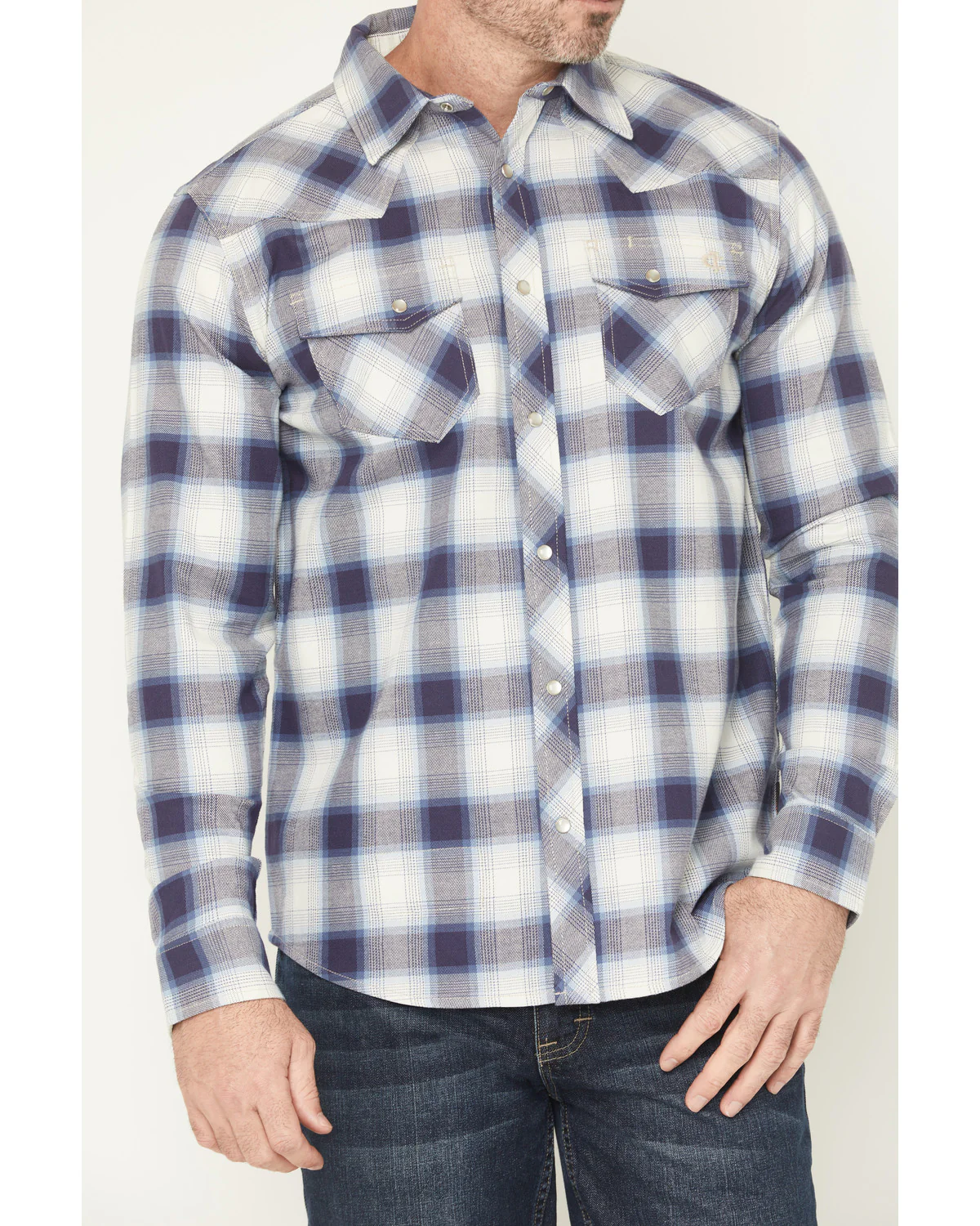 Cody James Men's FR Tex Plaid Print Long Sleeve Snap Work Shirt - Image 3