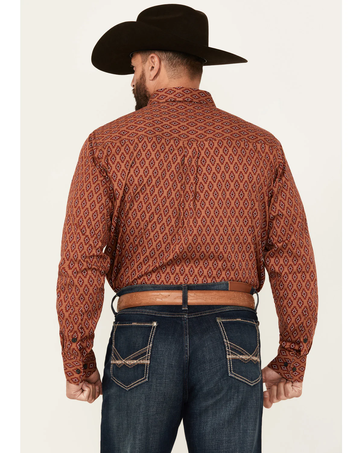 Cody James Men's Kenneth Southwestern Geo Print Long Sleeve Button-Down Stretch Western Shirt - Image 4