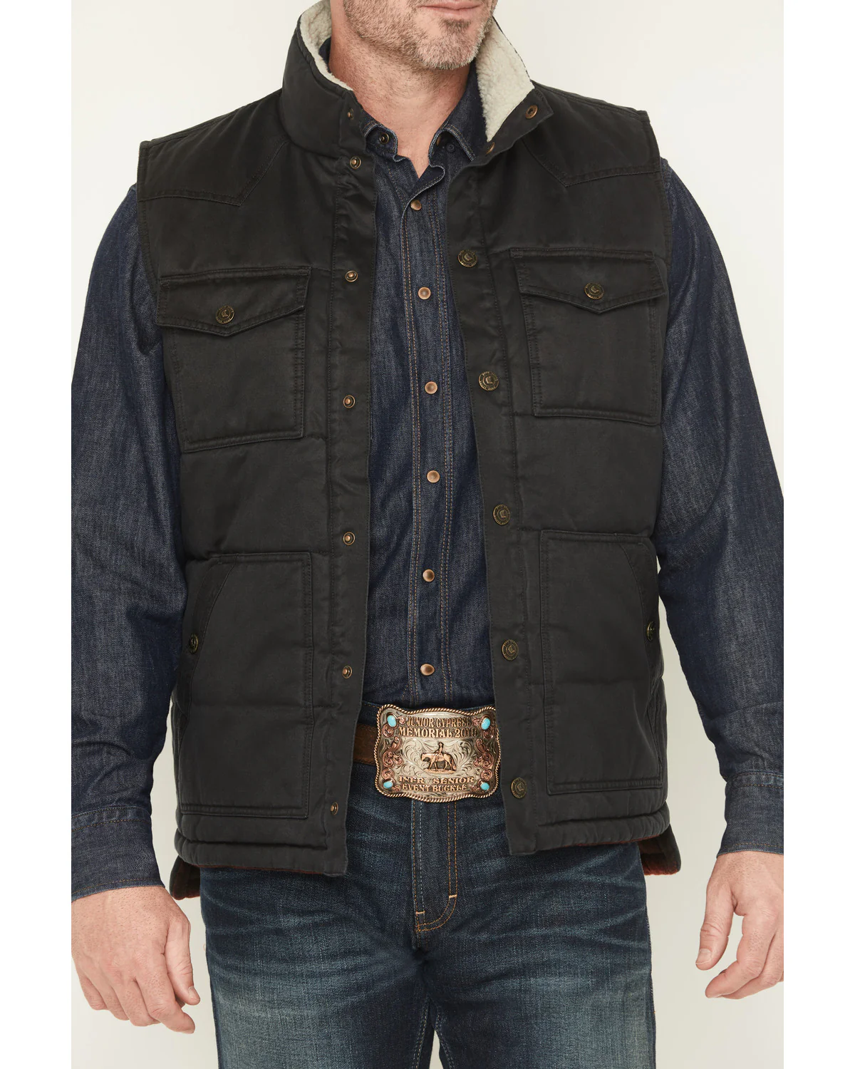 Cody James Men's Oil Slick Snap Lined Vest - Image 3