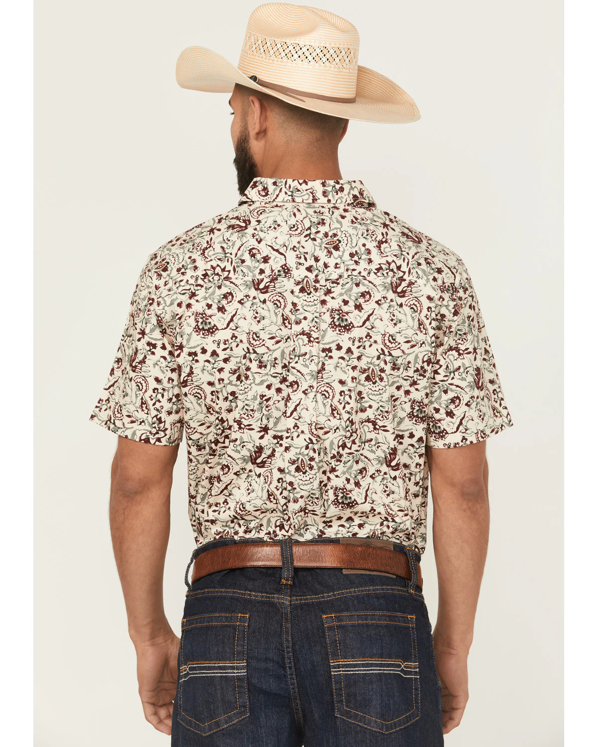 Cody James Men's Red River Floral Print Short Sleeve Button-Down Stretch Western Shirt - Image 4