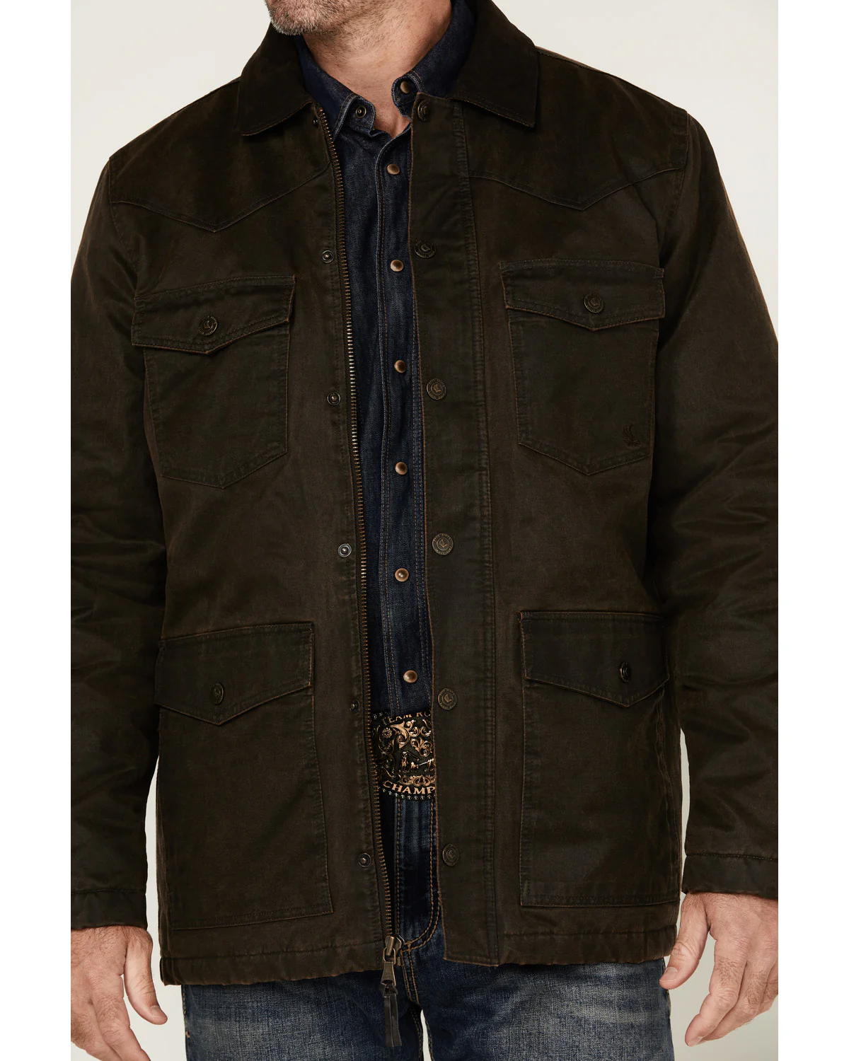 Cody James Men's Road Dust Washed Oil Skin Long Jacket - Tall - Image 3