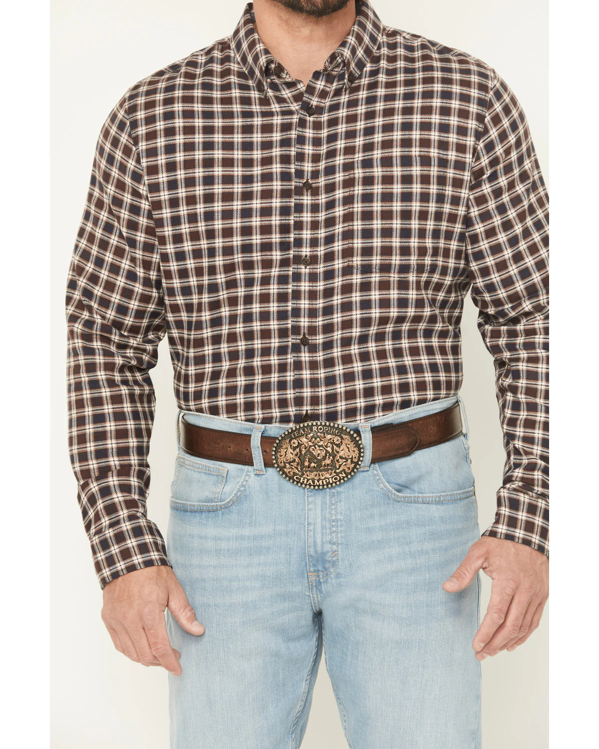 Cody James Men's Rodeo Ridge Plaid Print Long Sleeve Button-Down Stretch Western Shirt - Image 3