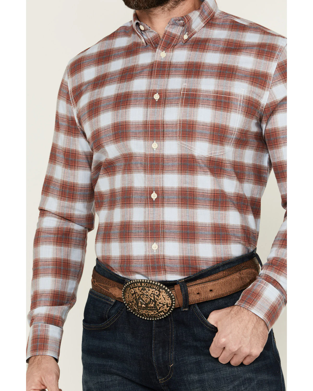 Cody James Men's Rush Plaid Print Long Sleeve Button-Down Stretch Western Shirt - Tall - Image 3