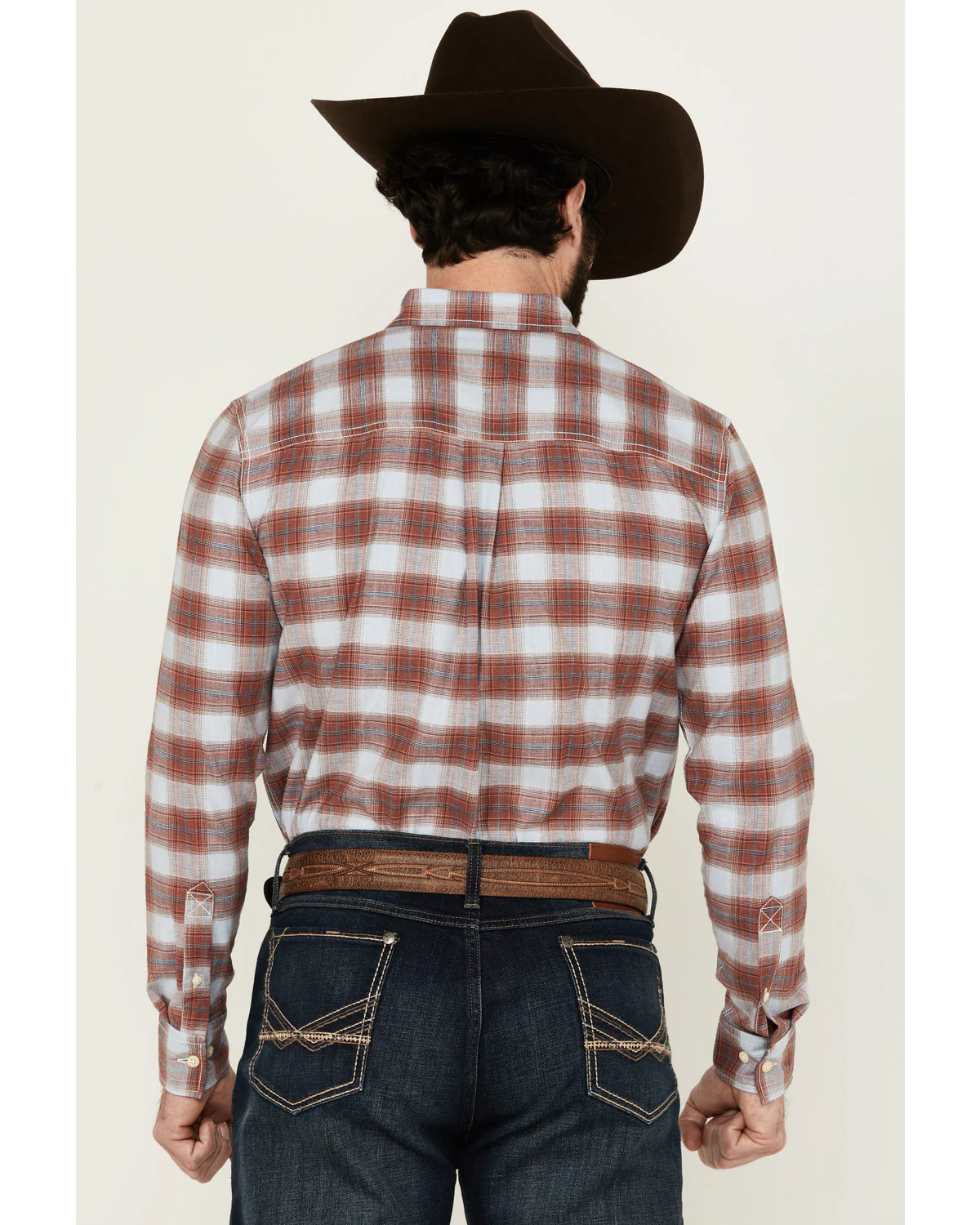 Cody James Men's Rush Plaid Print Long Sleeve Button-Down Stretch Western Shirt - Tall - Image 4