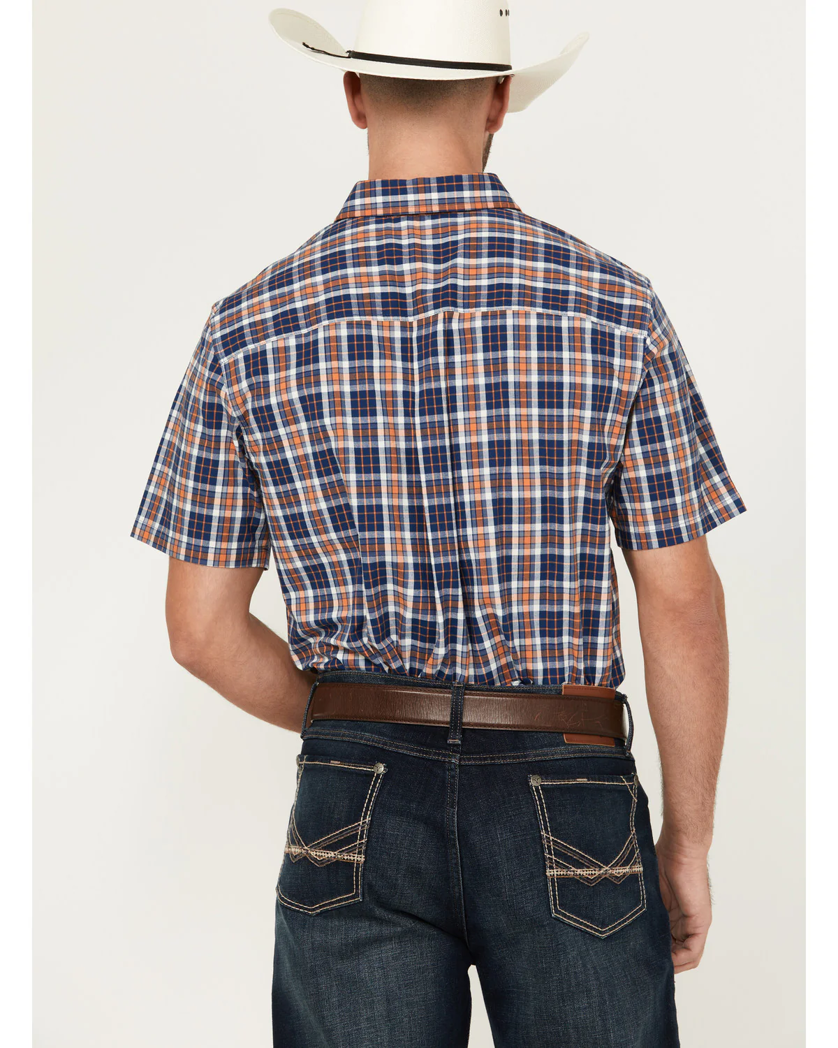 Cody James Men's Tequila Sunrise Plaid Print Short Sleeve Button-Down Stretch Western Shirt - Image 4