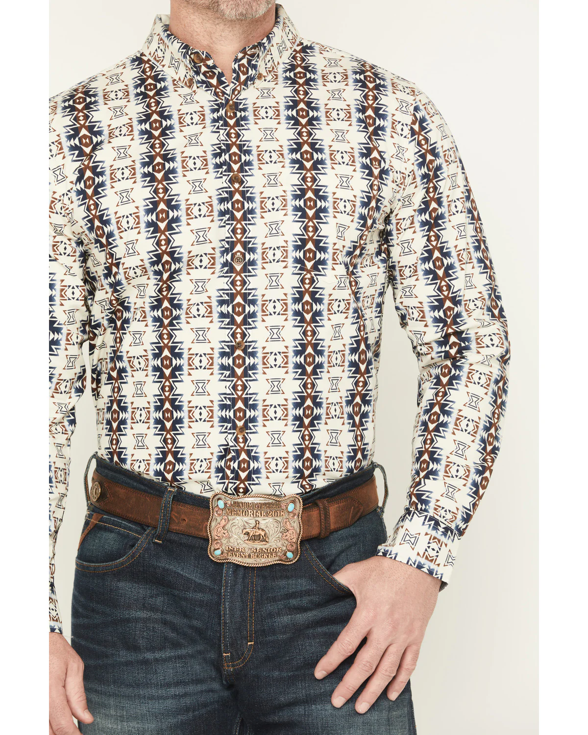 Cody James Men's Wild Prairie Southwestern Print Long Sleeve Button-Down Stretch Western Shirt - Image 3