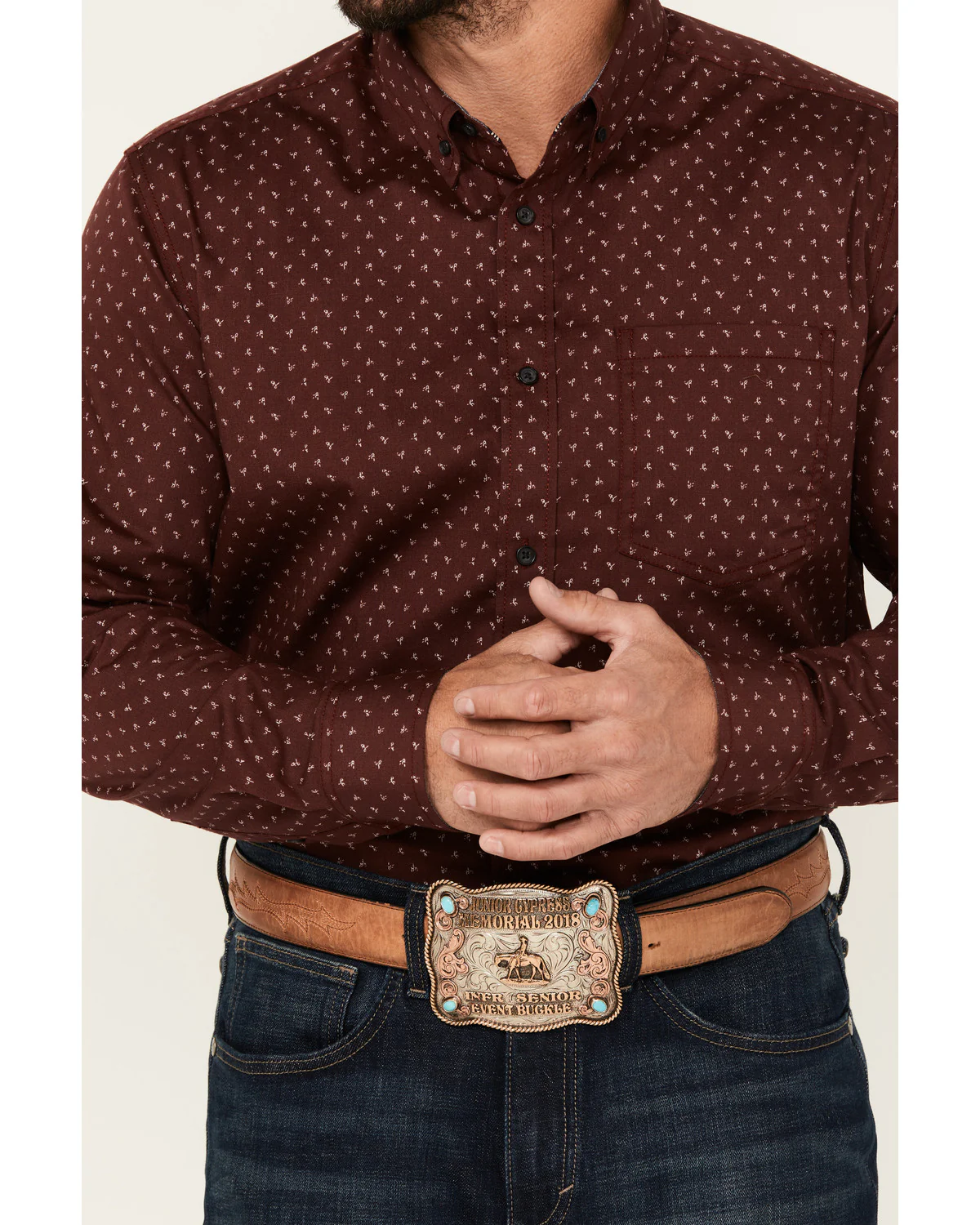 Cody James Men's Williams Mini Floral Print Long Sleeve Button-Down Stretch Western Shirt - Image 3